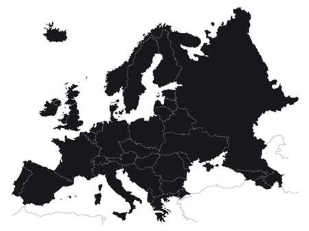 European continent outline from Alberto Alvarez. vector european map