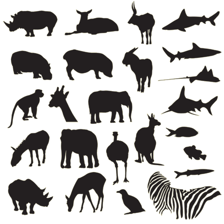 silhouettes of animals. Free Vector Animal Silhouettes