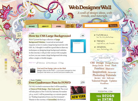 Website design with doodles