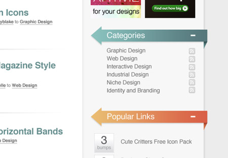 The Designbump colours are brought into the website design