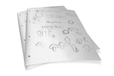 DesignBump logo sketches