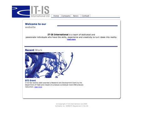 The old IT-IS International website