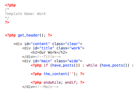Coding the custom page templates