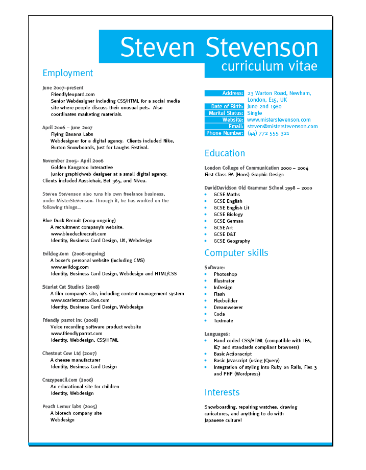 How to Lay Out a Cv