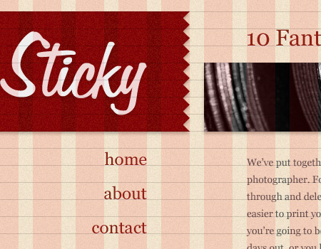 Preview of the Sticky Wordpress theme design