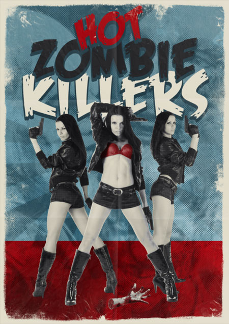Hot Zombie Killers Vintage Movie Poster