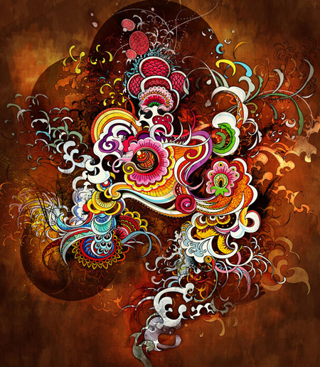 Abstract peacock