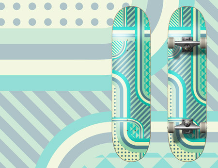 Vector patterned skate deck design