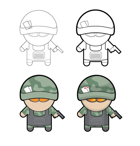 Define Flat Character on Continue Adding In Fine Details Until The Character And Its Features
