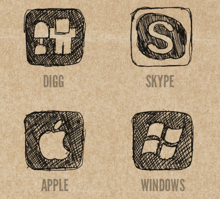 Digg, Skype, Apple and Windows Icons