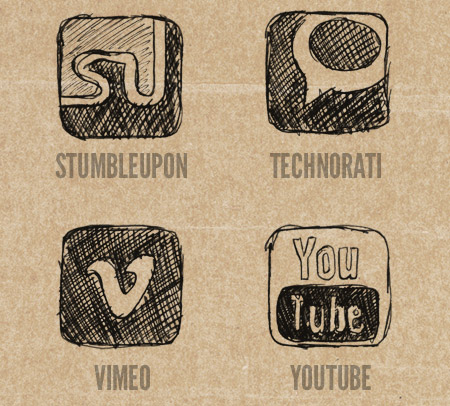 Free Logo Design on Hand Drawn Sketchy Icons Of Your Favorite Social Sites